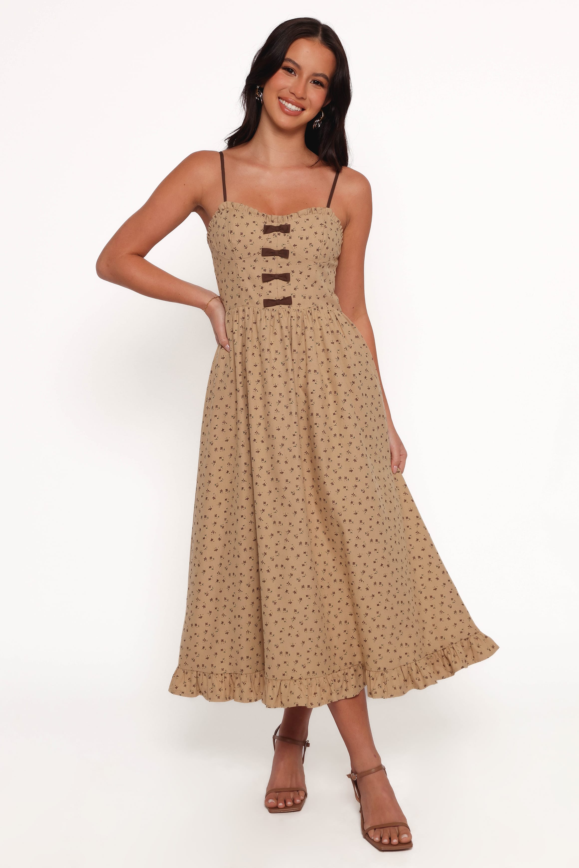 DRESSES Robbins Midi Dress - Beige Brown