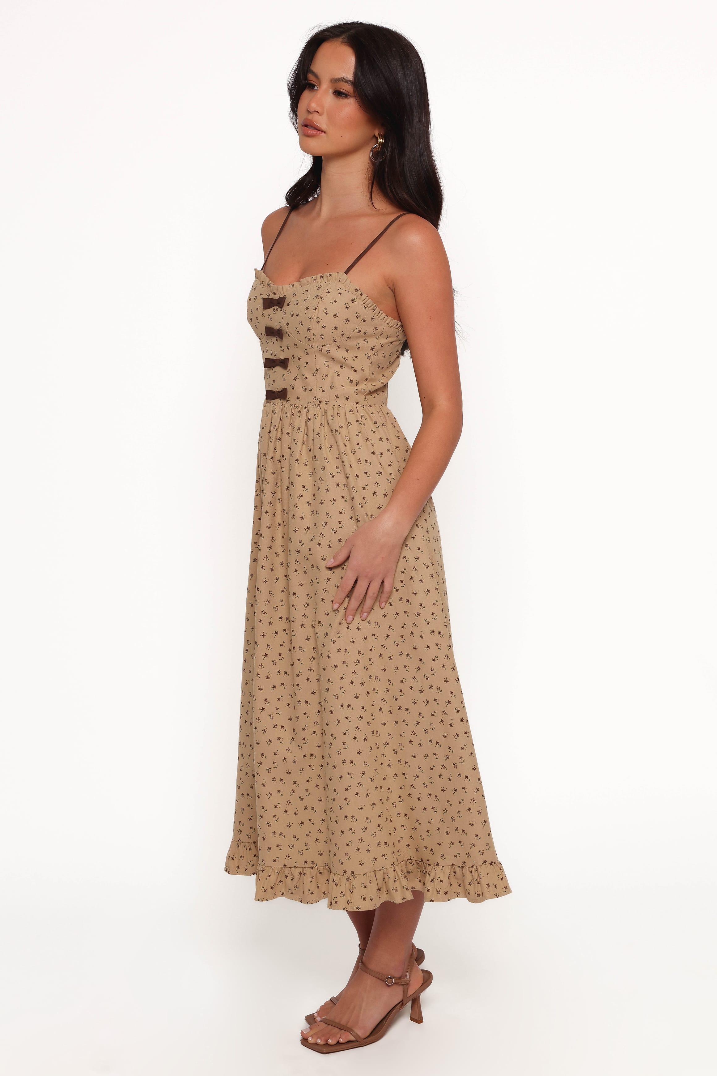 DRESSES Robbins Midi Dress - Beige Brown