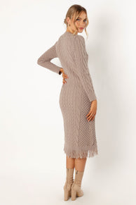 DRESSES @Roberta Longsleeve Knit Dress - Grey