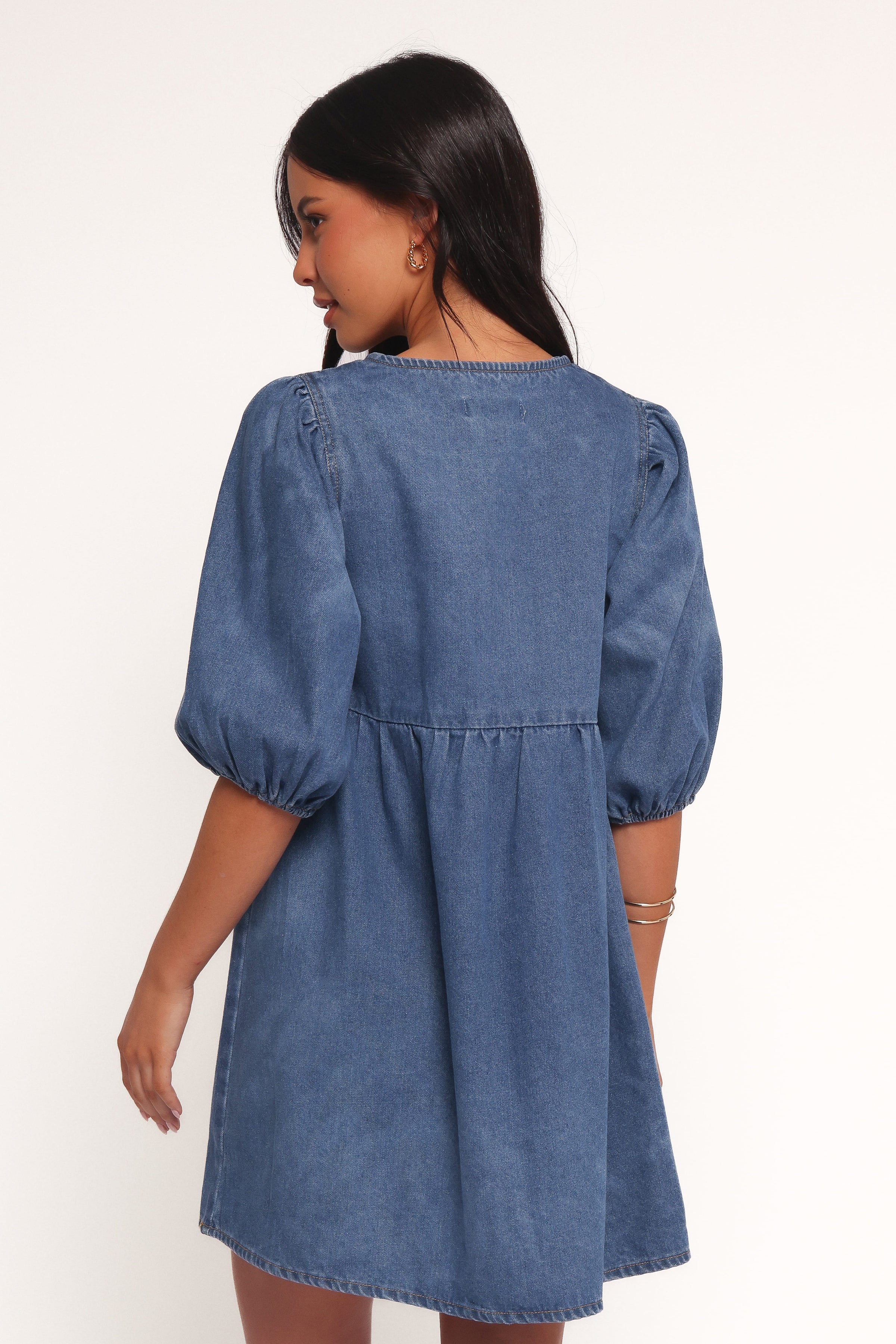 DRESSES Romana Tie Front Mini Dress - Dark Denim