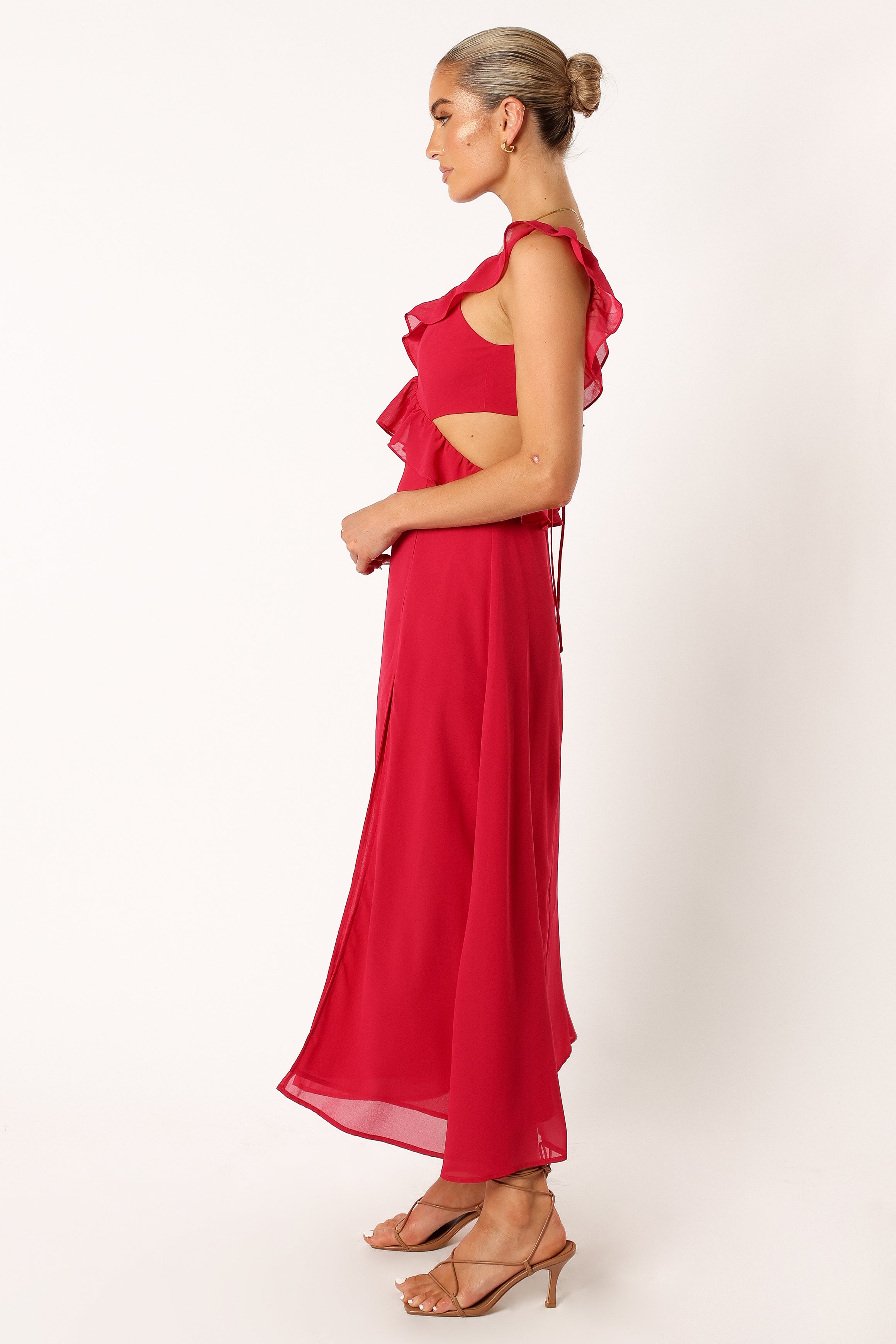 DRESSES @Rori Ruffle Maxi Dress - Pink