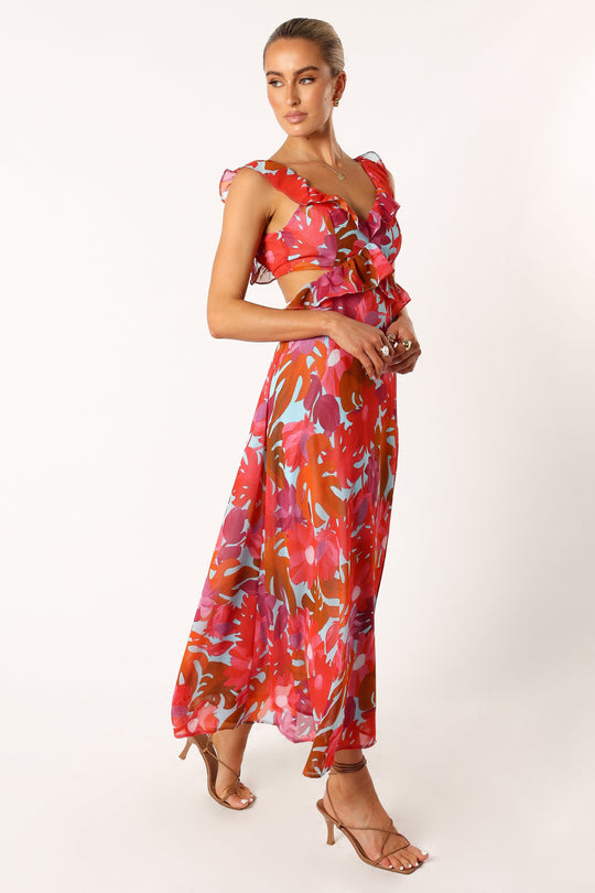 Rori Ruffle Maxi Dress - Pink Azalea - Petal & Pup