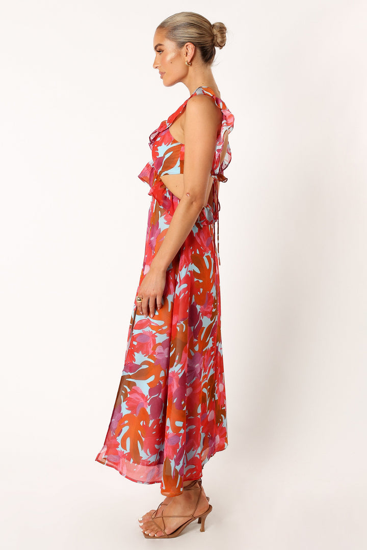 Rori Ruffle Maxi Dress - Pink Azalea - Petal & Pup