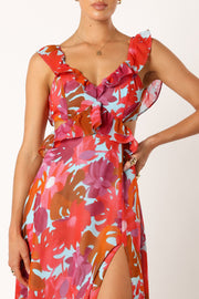 DRESSES @Rori Ruffle Maxi Dress - Pink Azalea
