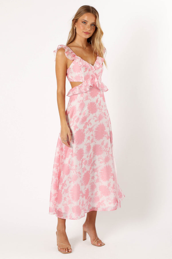 DRESSES @Rori Ruffle Maxi Dress - Pink Floral