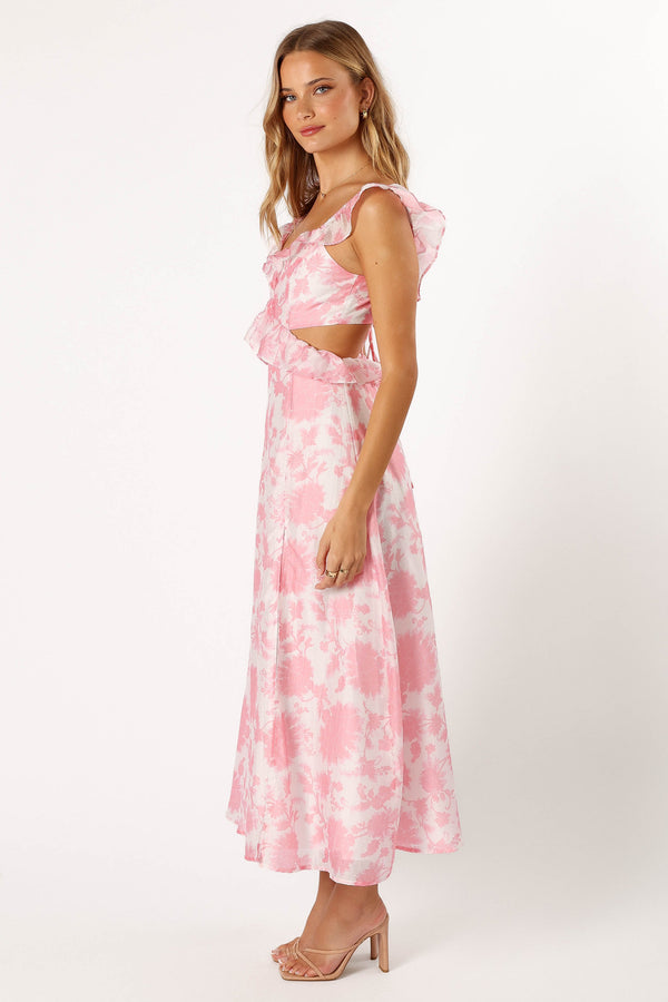 DRESSES @Rori Ruffle Maxi Dress - Pink Floral