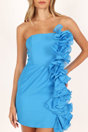 DRESSES @Rosa Strapless Mini Dress - Ocean Blue
