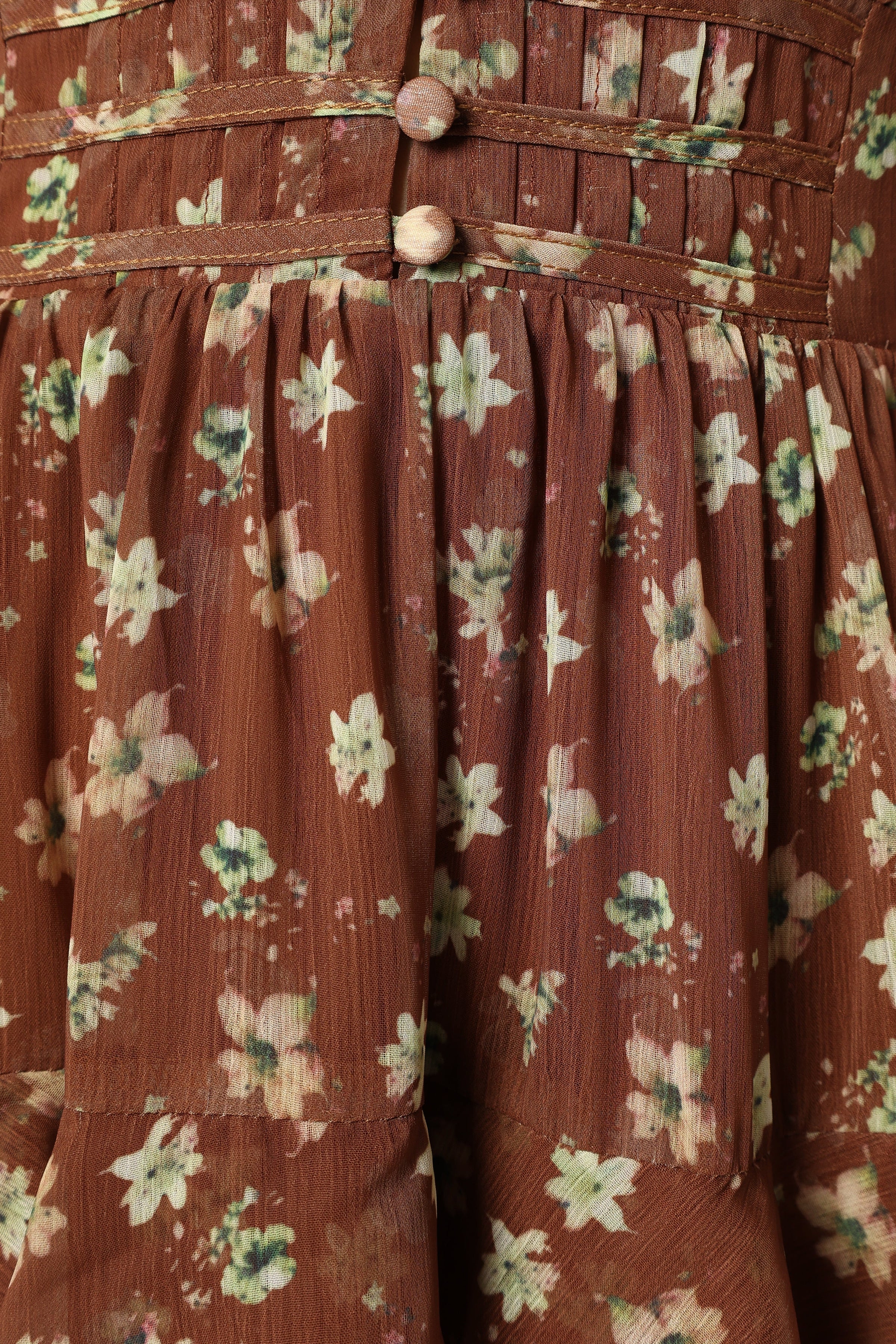 DRESSES @Rosa Tiered Maxi Dress - Brown