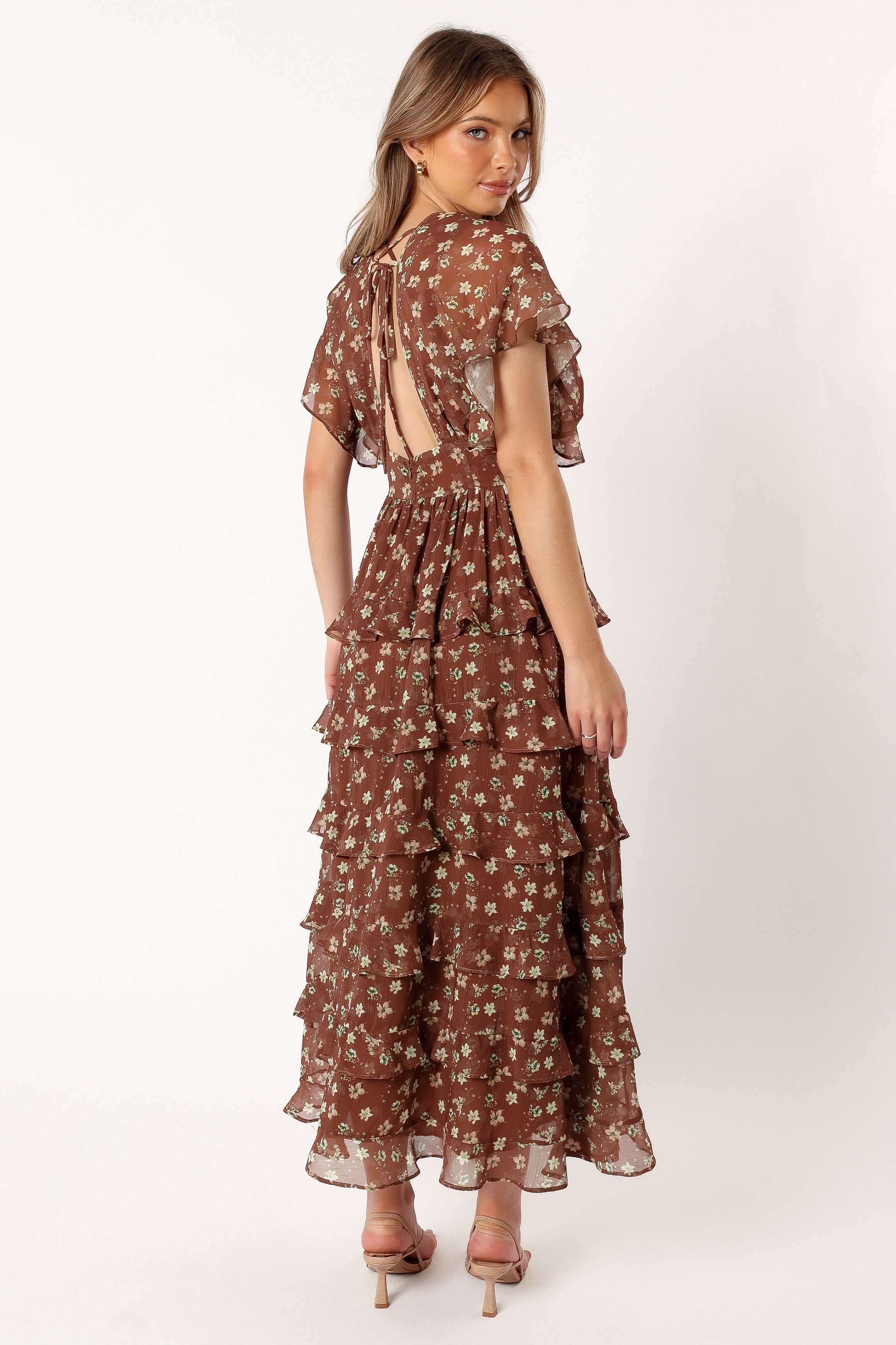 DRESSES @Rosa Tiered Maxi Dress - Brown