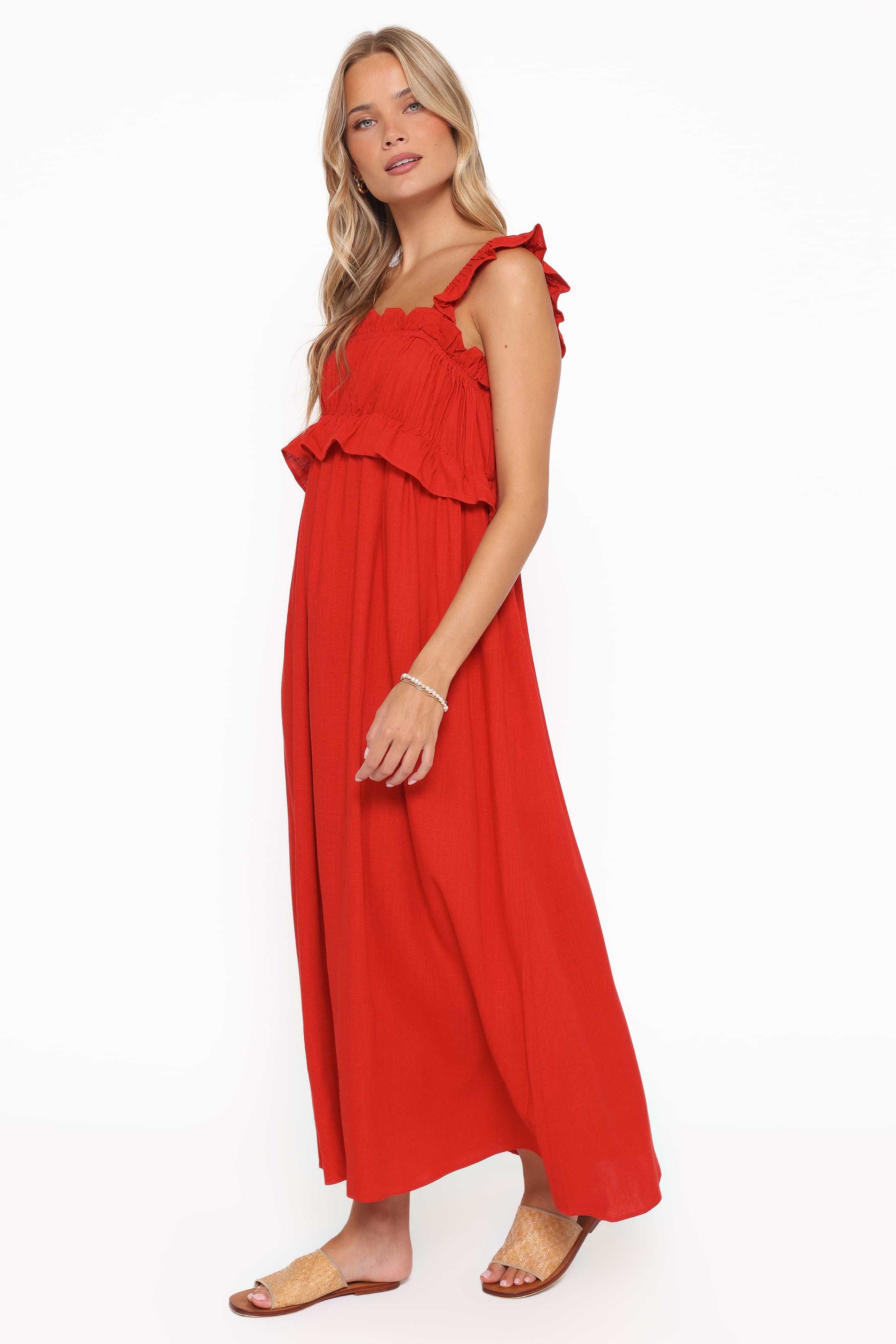 DRESSES Ross Frill Strap Maxi Dress - Red