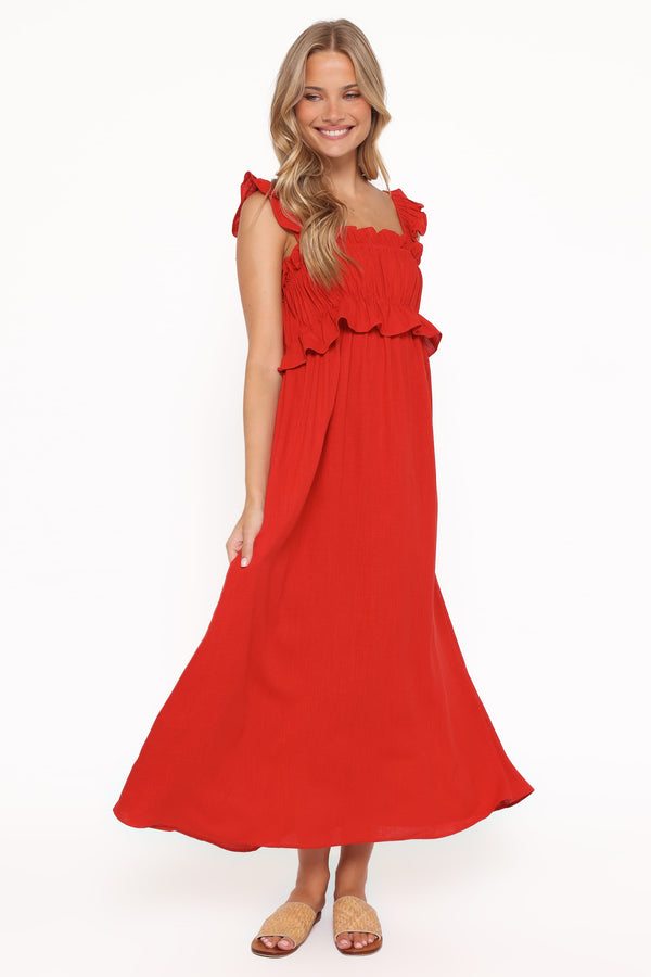 DRESSES Ross Frill Strap Maxi Dress - Red