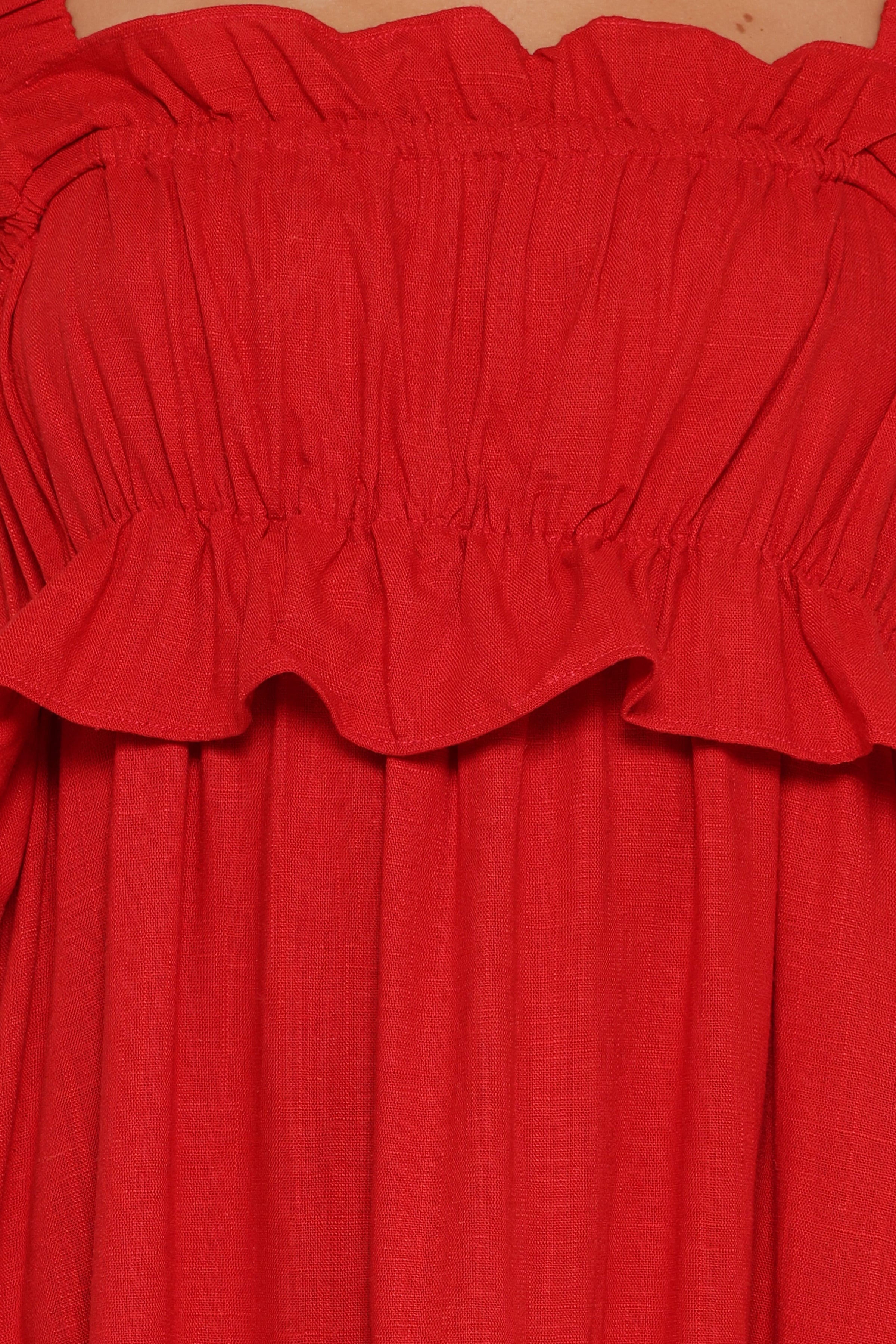 DRESSES Ross Frill Strap Maxi Dress - Red