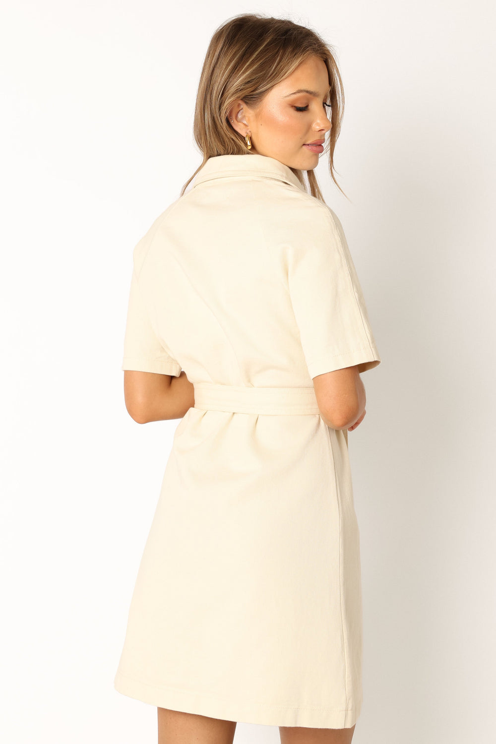 DRESSES Rowan Contrast Stitch Mini Dress - Ecru