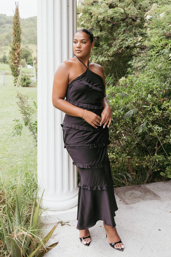 DRESSES Roxanne Halterneck Maxi Dress - Black