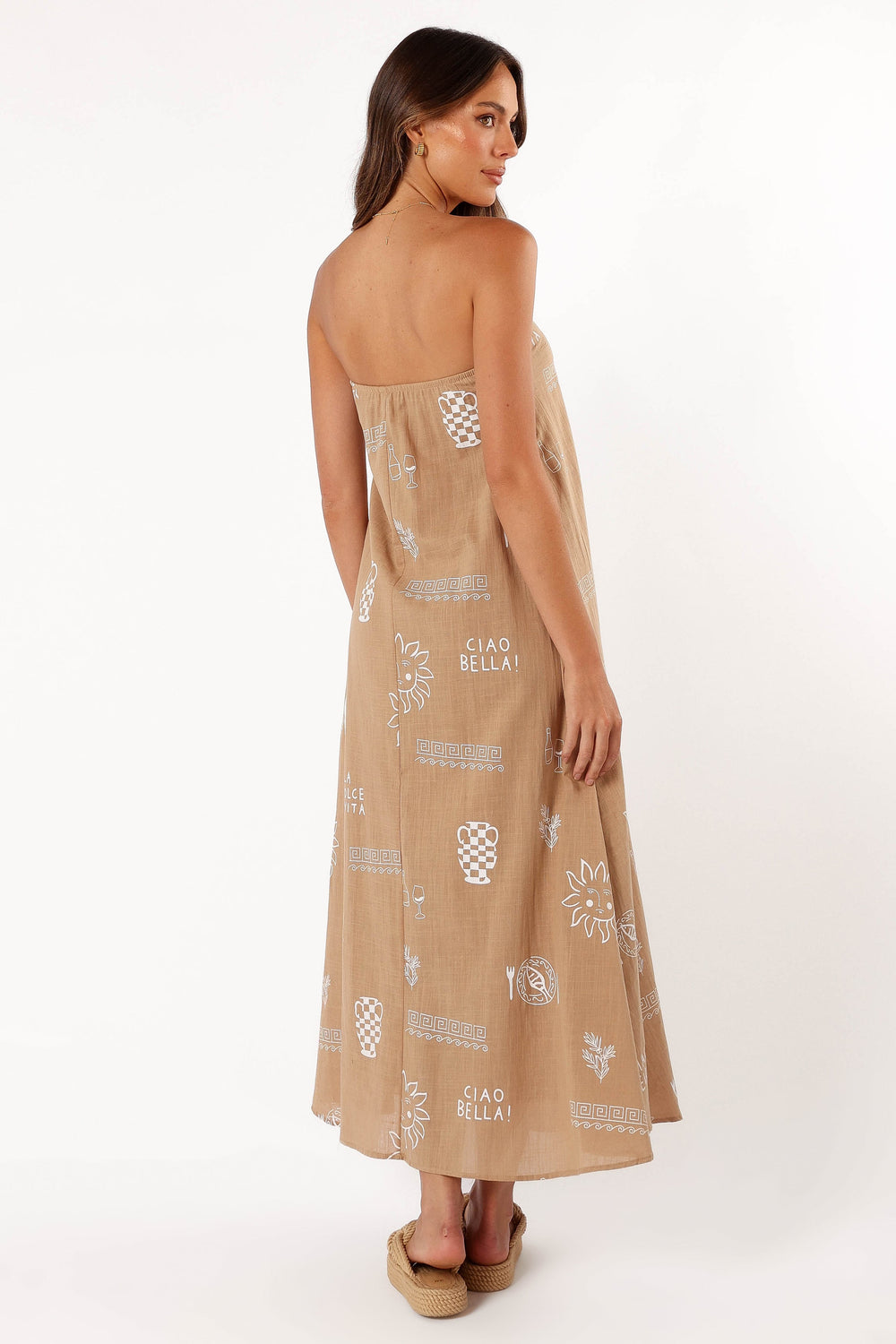 DRESSES @Rue Maxi Dress - Tan White