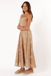 DRESSES @Rue Maxi Dress - Tan White