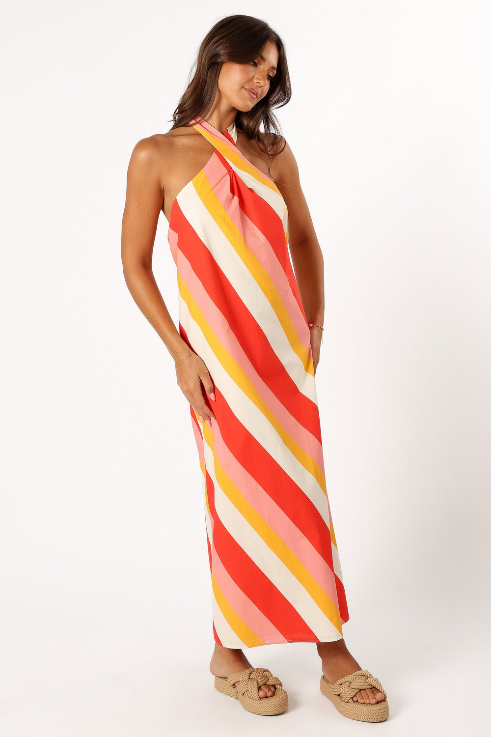 DRESSES @Sabbia Maxi Dress - Pink Stripe (Hold for Sundial)