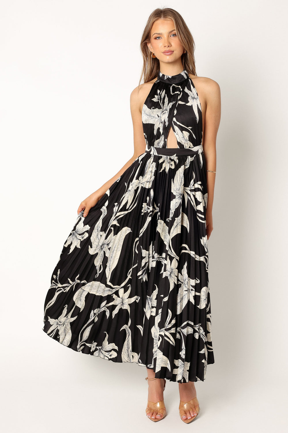 DRESSES @Sabine Halteneck Maxi Dress - Black Floral