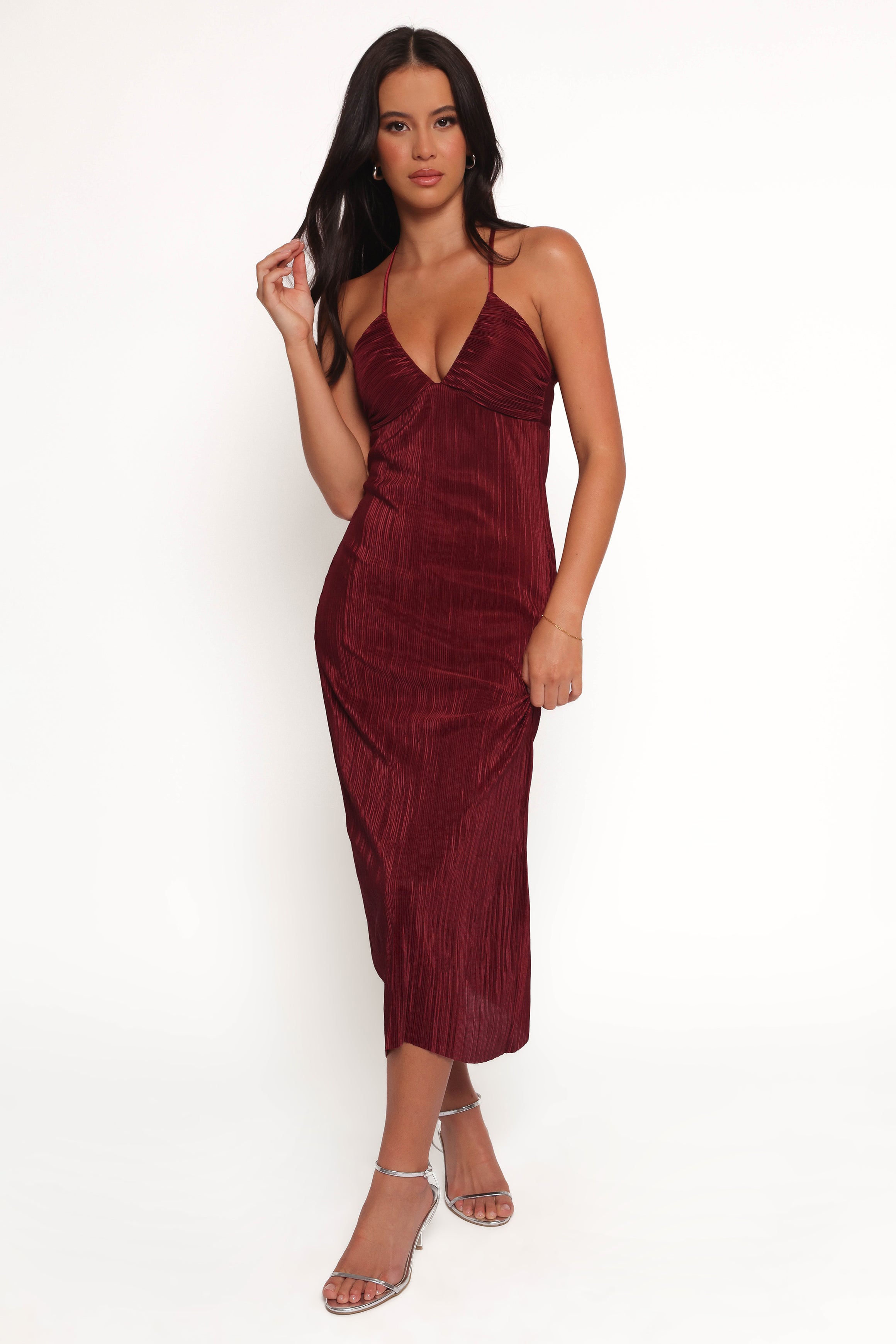 DRESSES Safi Plisse Maxi Dress - Wine