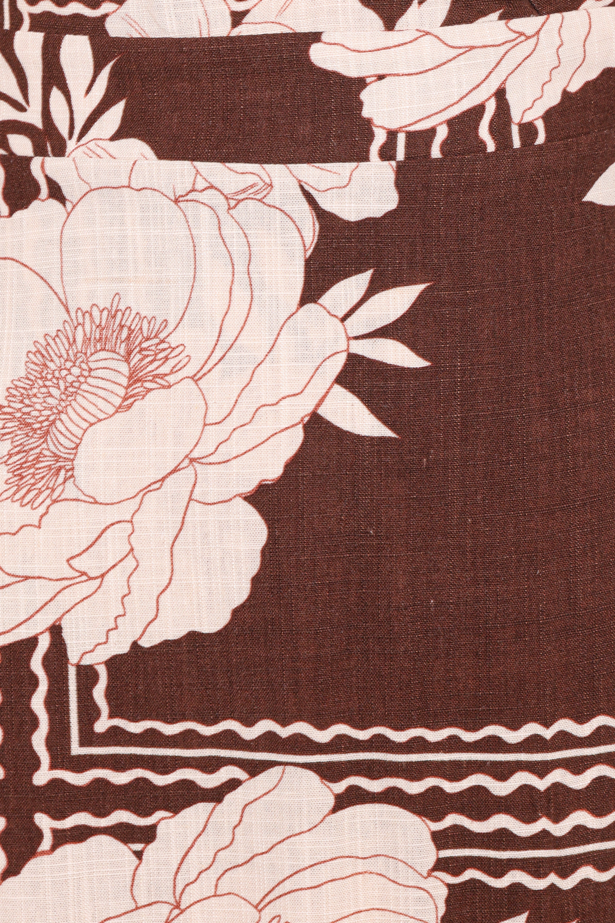 DRESSES Safia Midi Dress - Brown Floral