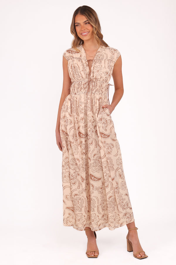 DRESSES Safira Midi Dress - Brown Paisley