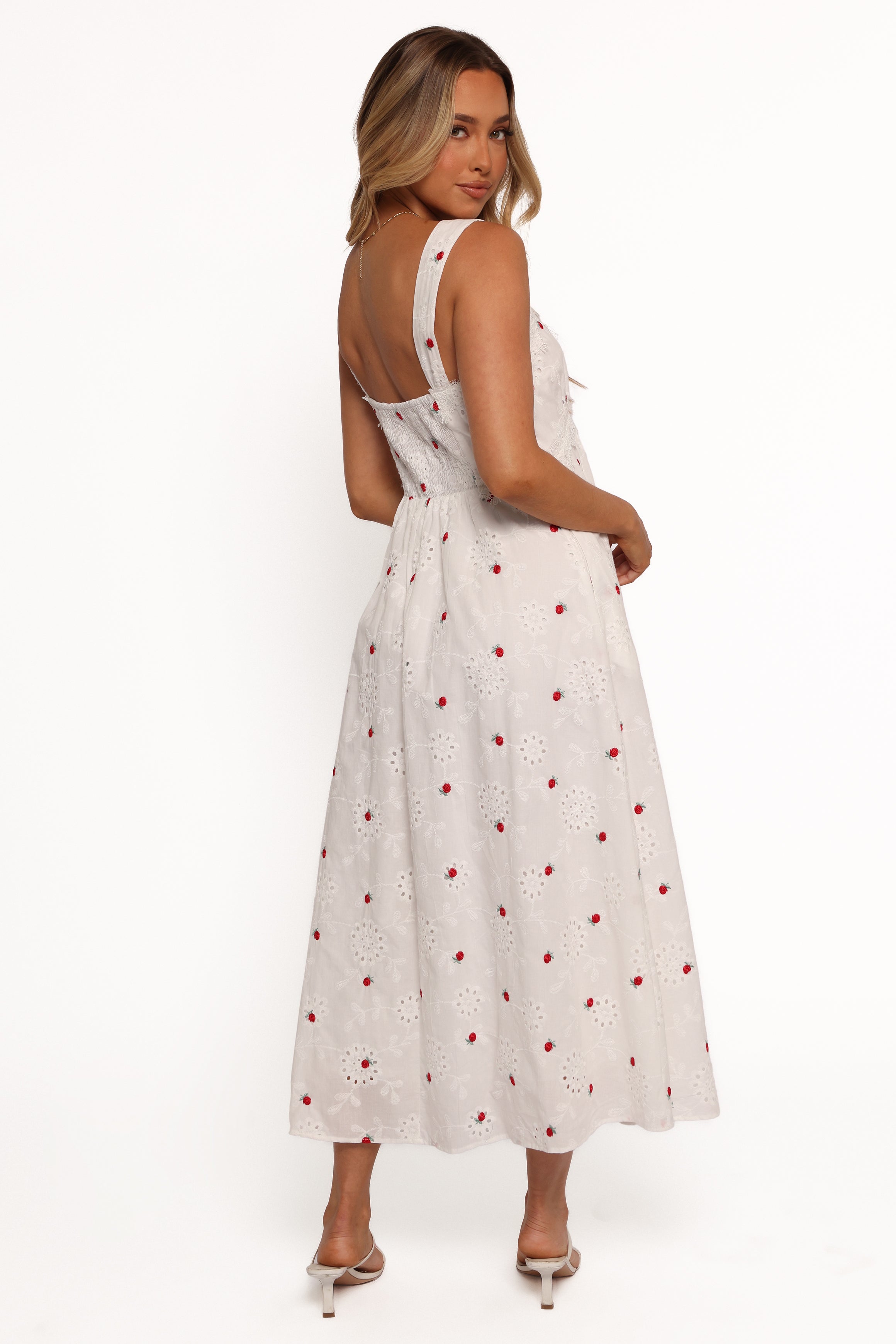 DRESSES Salli Midi Dress - White/Red