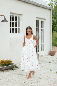 DRESSES Salli Midi Dress - White/Red