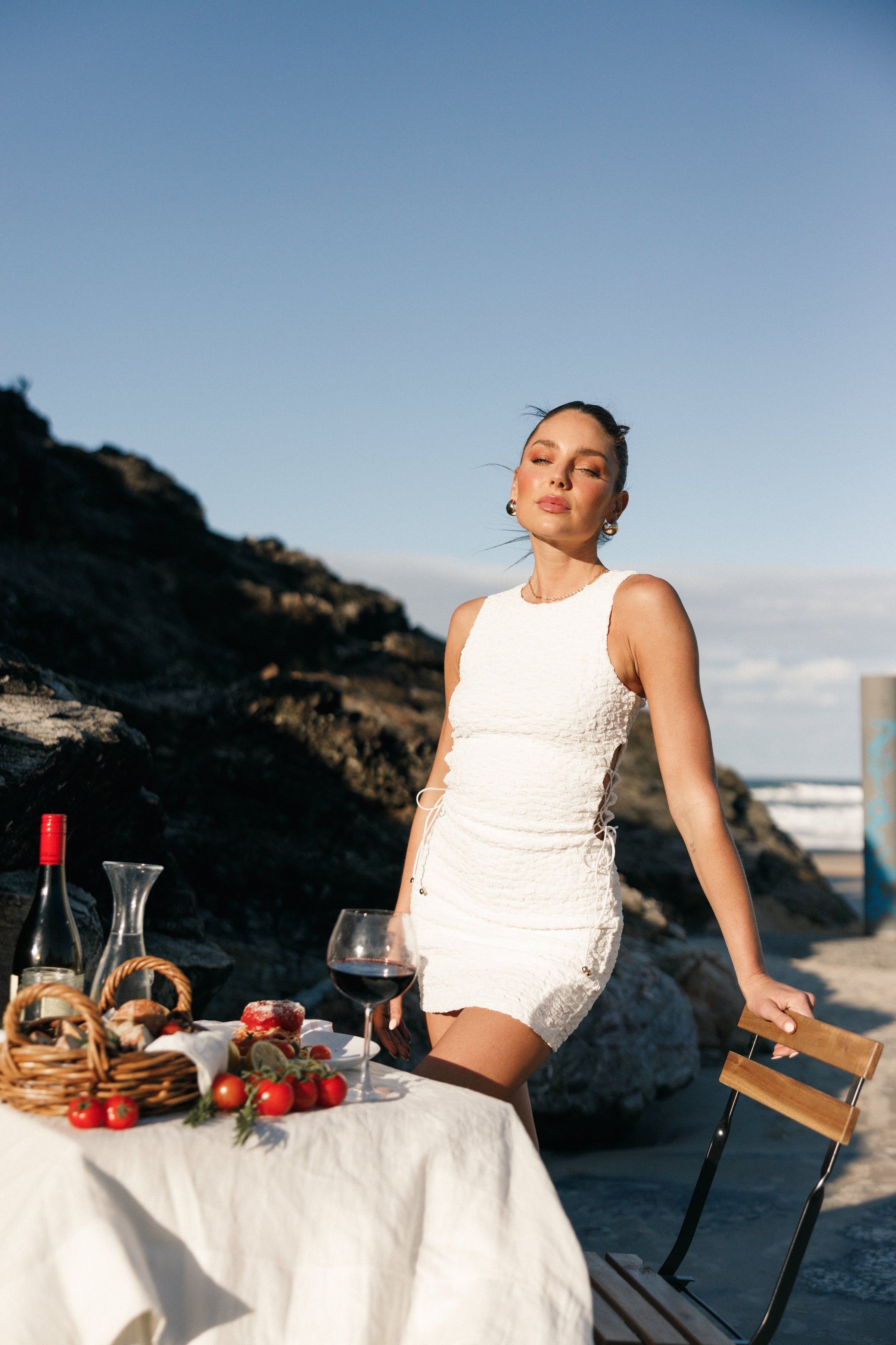 DRESSES @Sallie Mini Dress - Cream (Hold for Euro Summer)