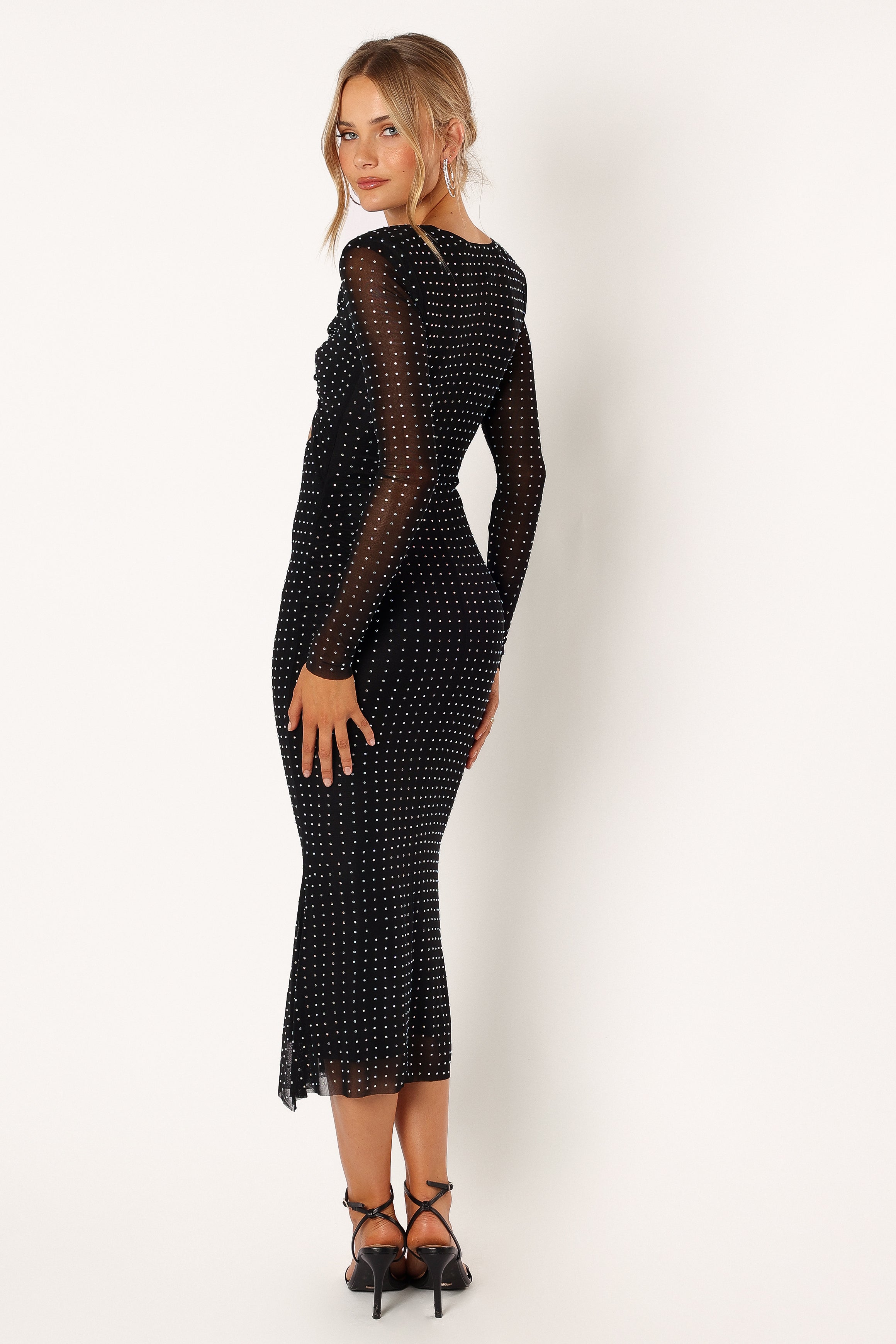 DRESSES @Salvatore Longsleeve Midi Dress - Black