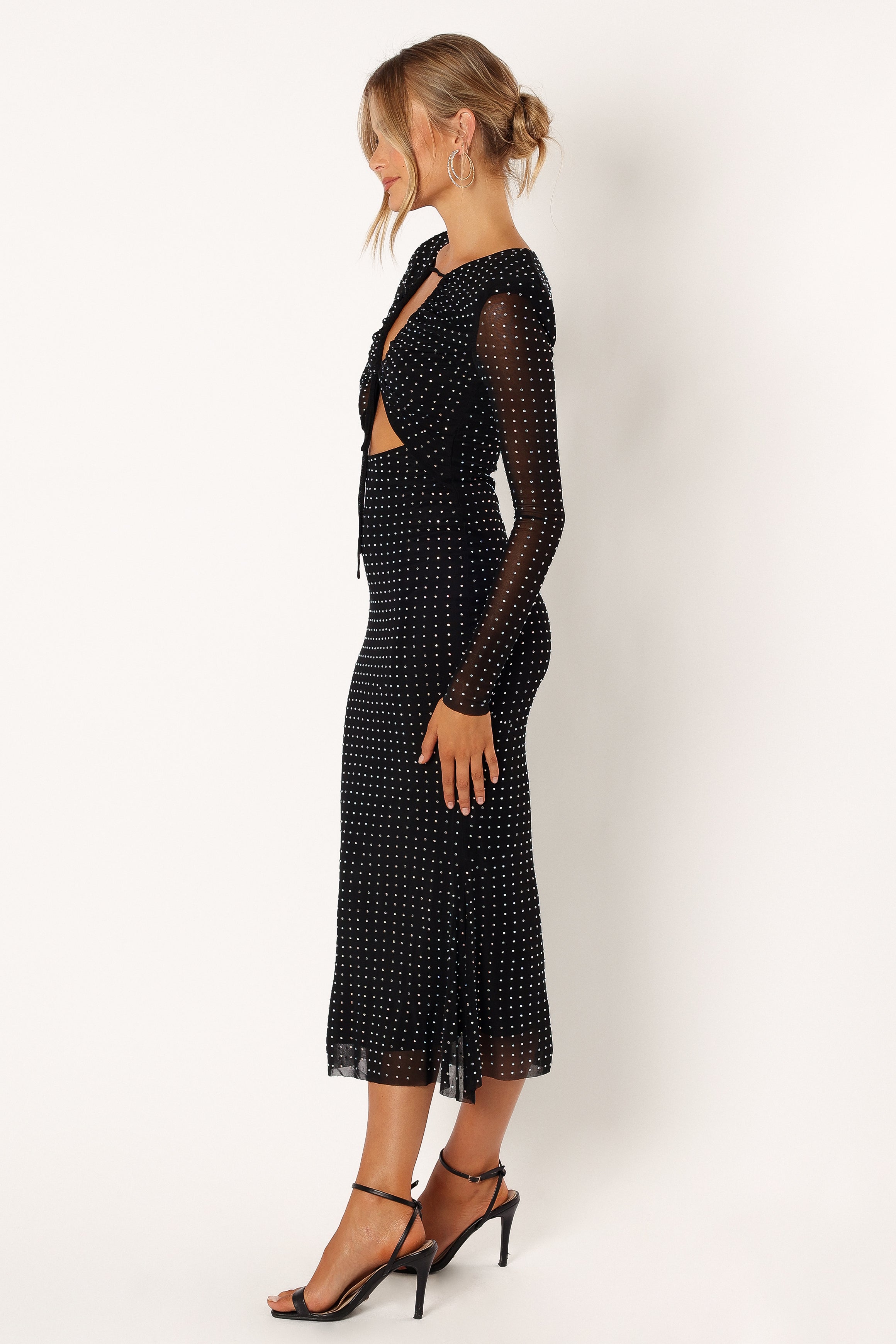 DRESSES @Salvatore Longsleeve Midi Dress - Black