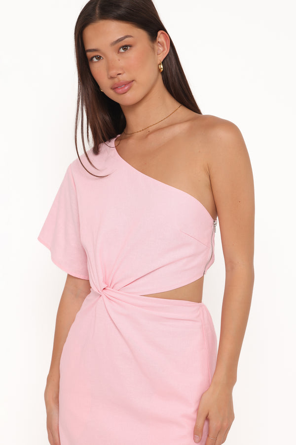 DRESSES Samira One Shoulder Midi Dress - Pink