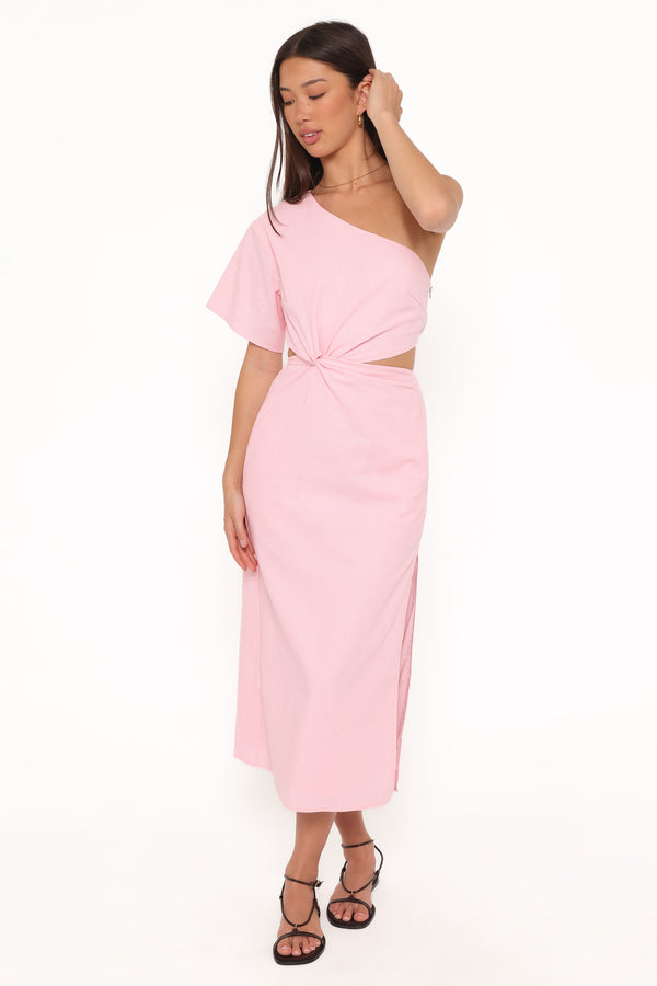 DRESSES Samira One Shoulder Midi Dress - Pink