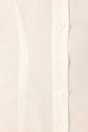 DRESSES @Sana Button Down Midi Dress - White