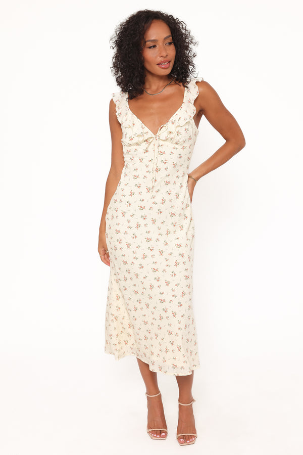 DRESSES Sansa Midi Dress - Yellow Floral
