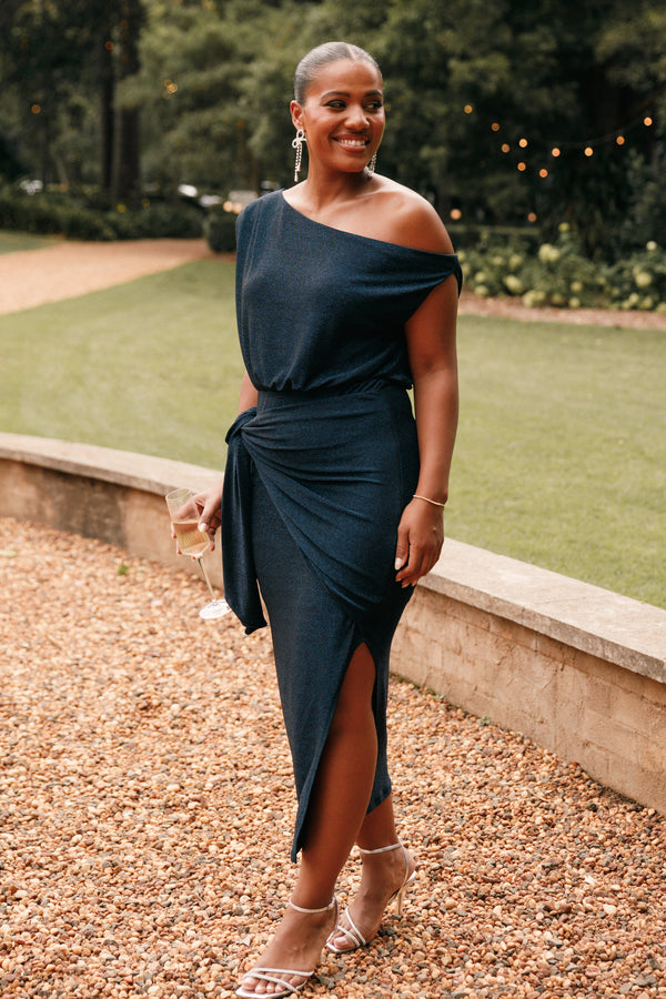 Kleo One Shoulder Maxi Dress - Navy Floral Kleo One Shoulder Maxi Dress - Navy Floral