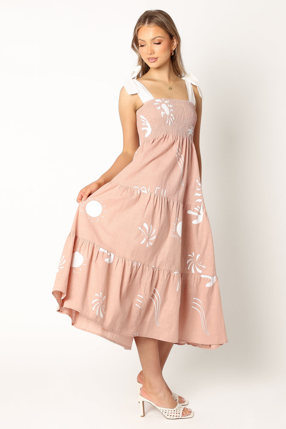 DRESSES @Sarelle Maxi Dress - Tan Blush