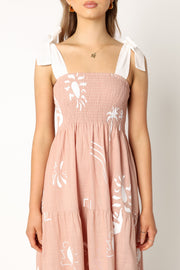 DRESSES @Sarelle Maxi Dress - Tan Blush