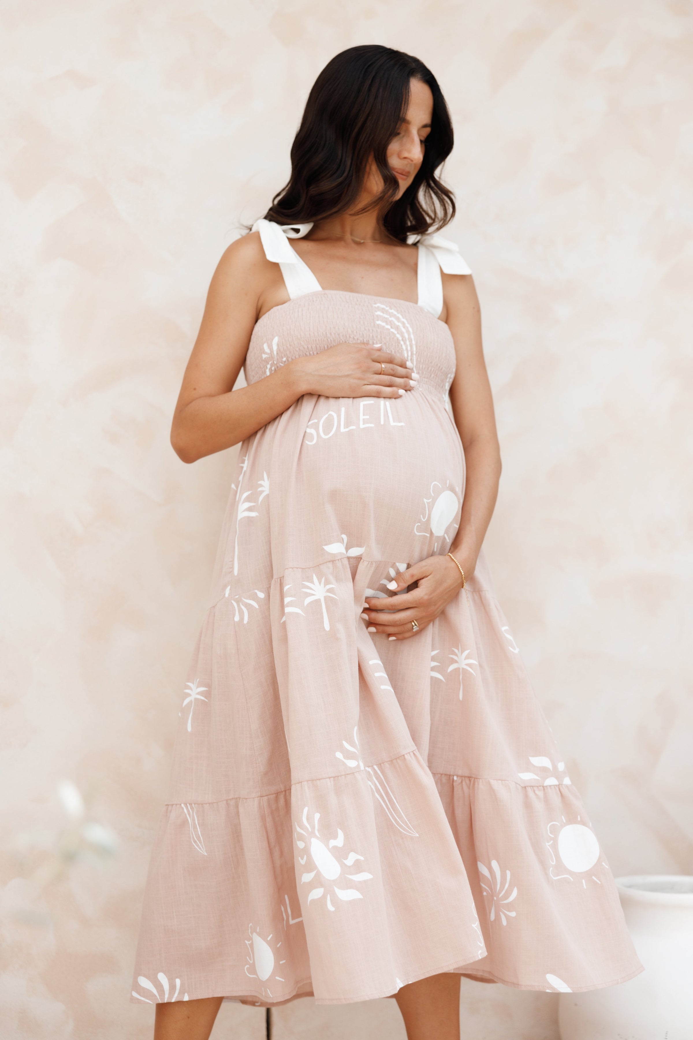 DRESSES Sarelle Midi Dress - Tan Blush