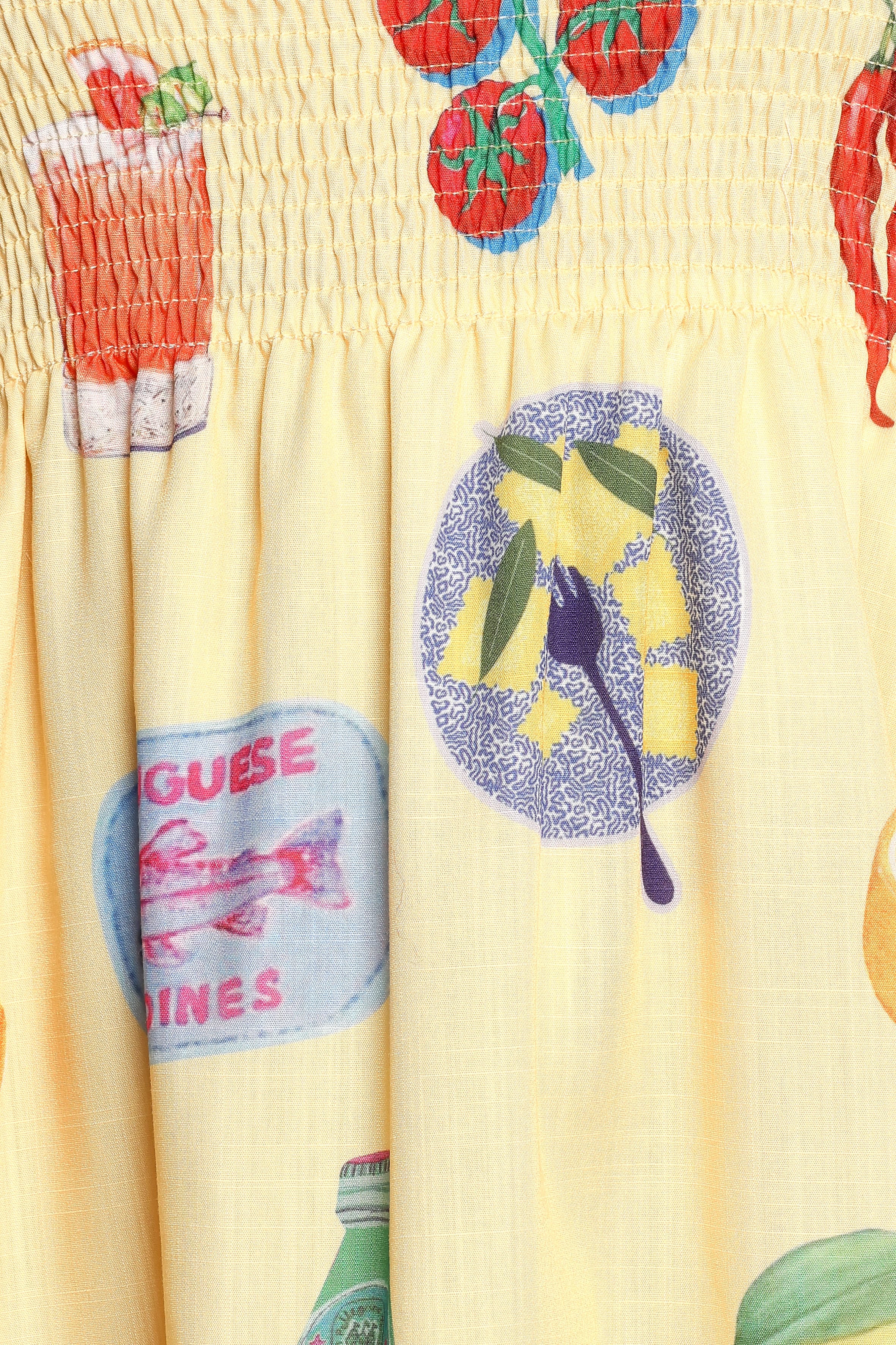 DRESSES Sarelle Midi Dress - Yellow Pasta Print