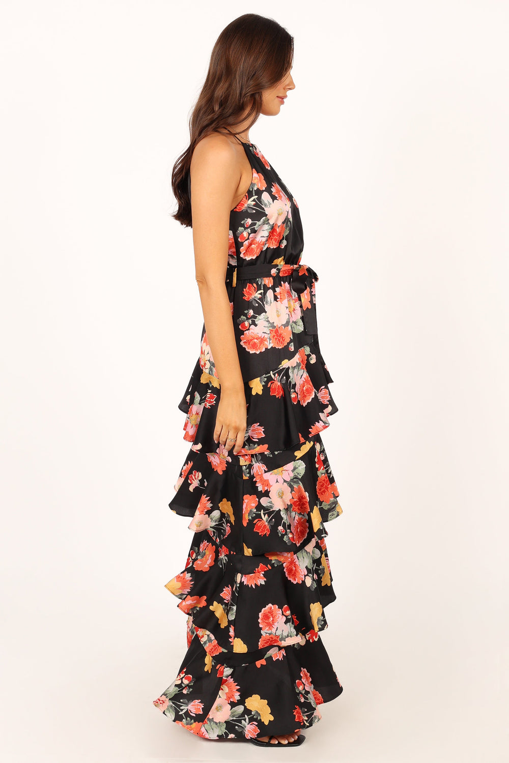 DRESSES @Sarona Halterneck Maxi Dress - Black Floral