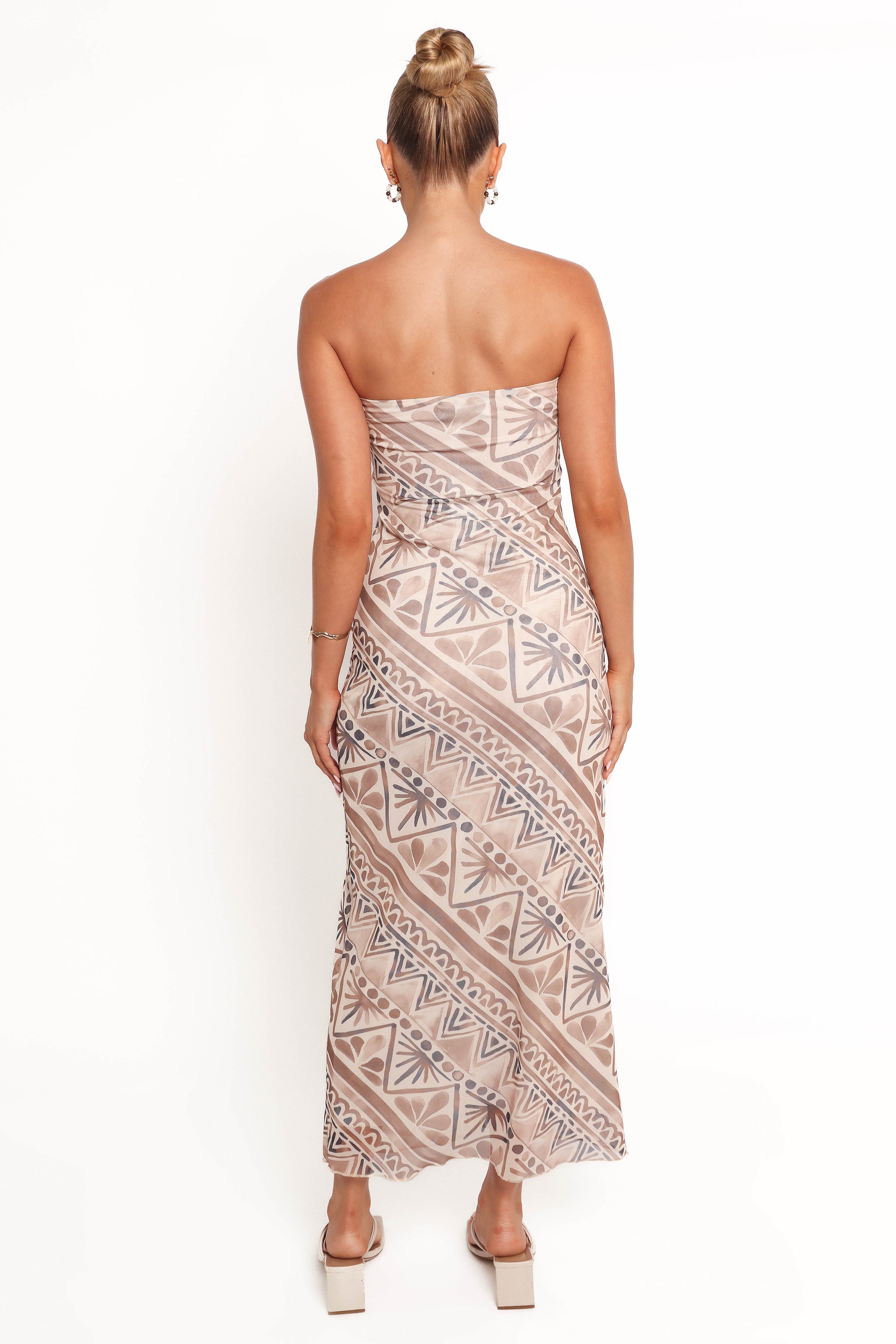 DRESSES Saskia Strapless Midi Dress - Brown