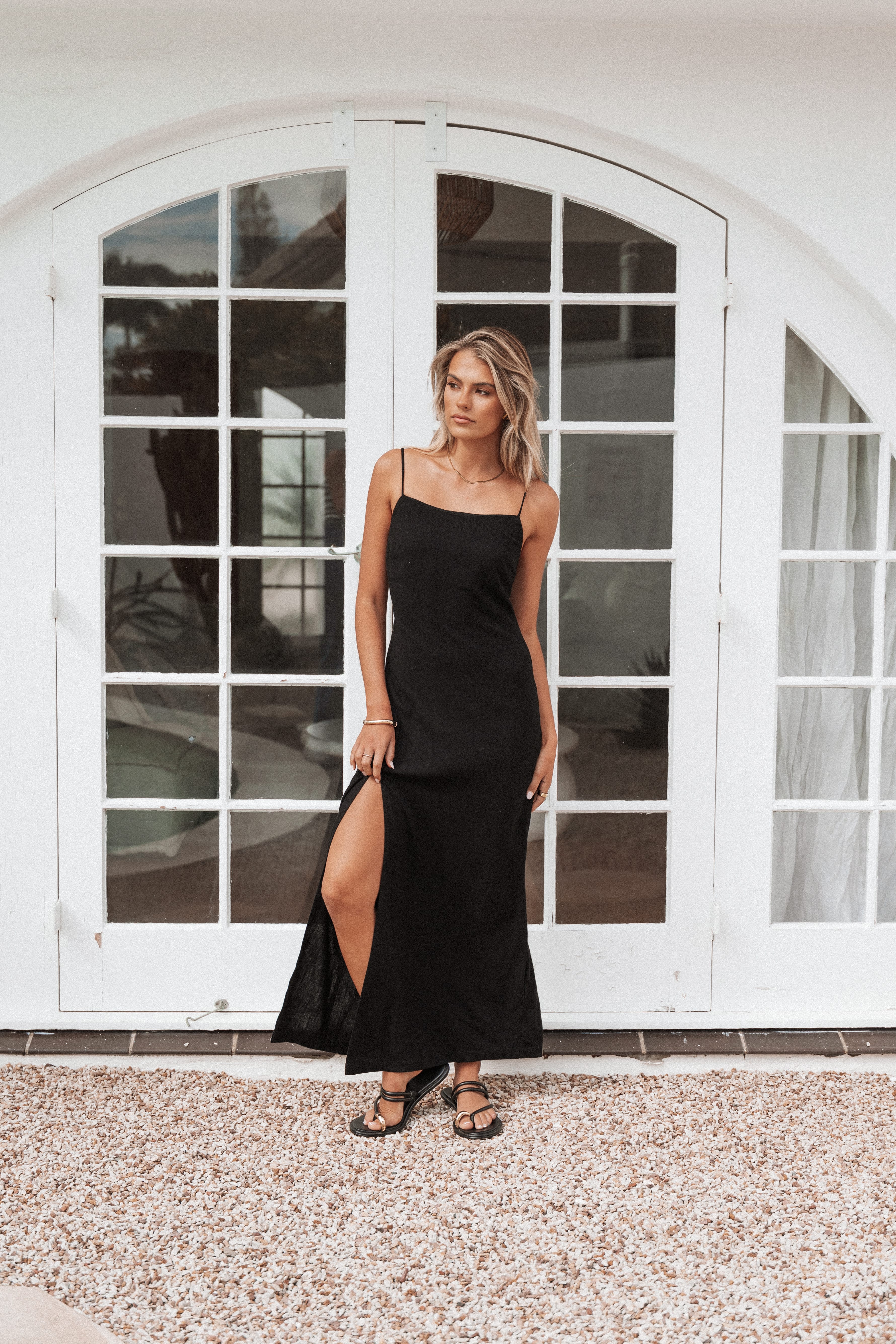 DRESSES Sawyer Midi Slip Dress - Black