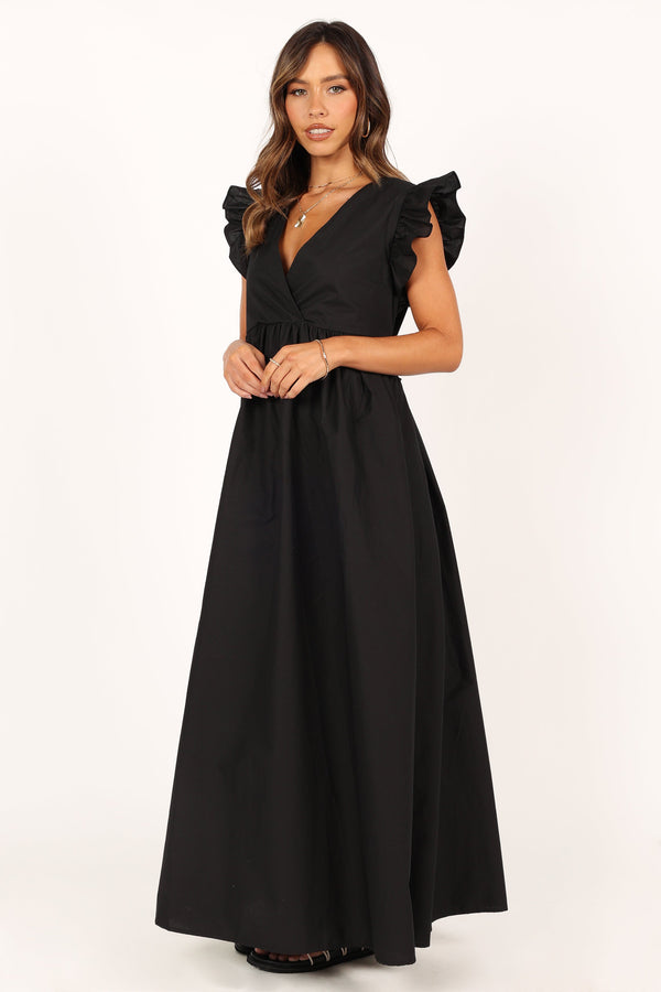 DRESSES @Scout Frill Shoulder Maxi Dress - Black