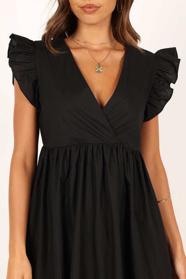 DRESSES @Scout Frill Shoulder Maxi Dress - Black