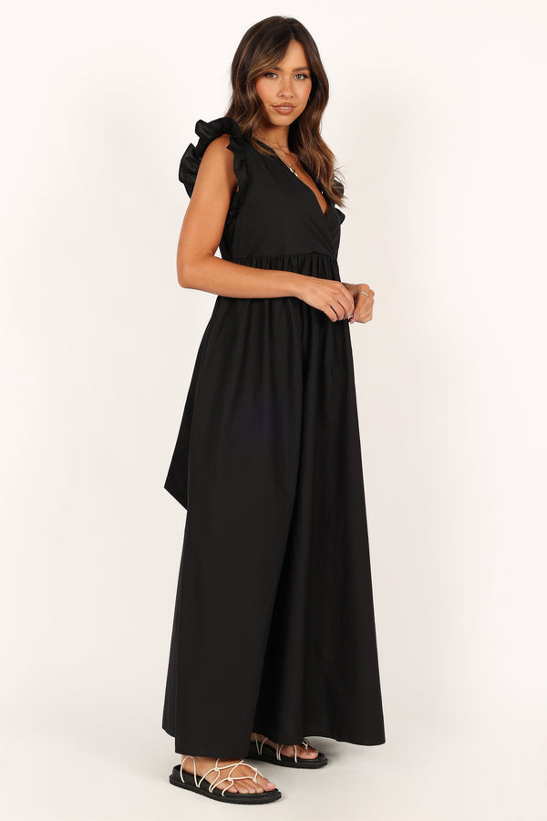 DRESSES @Scout Frill Shoulder Maxi Dress - Black