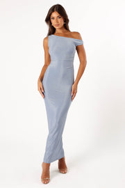 DRESSES @Sebastian Off Shoulder Maxi Dress - Blue