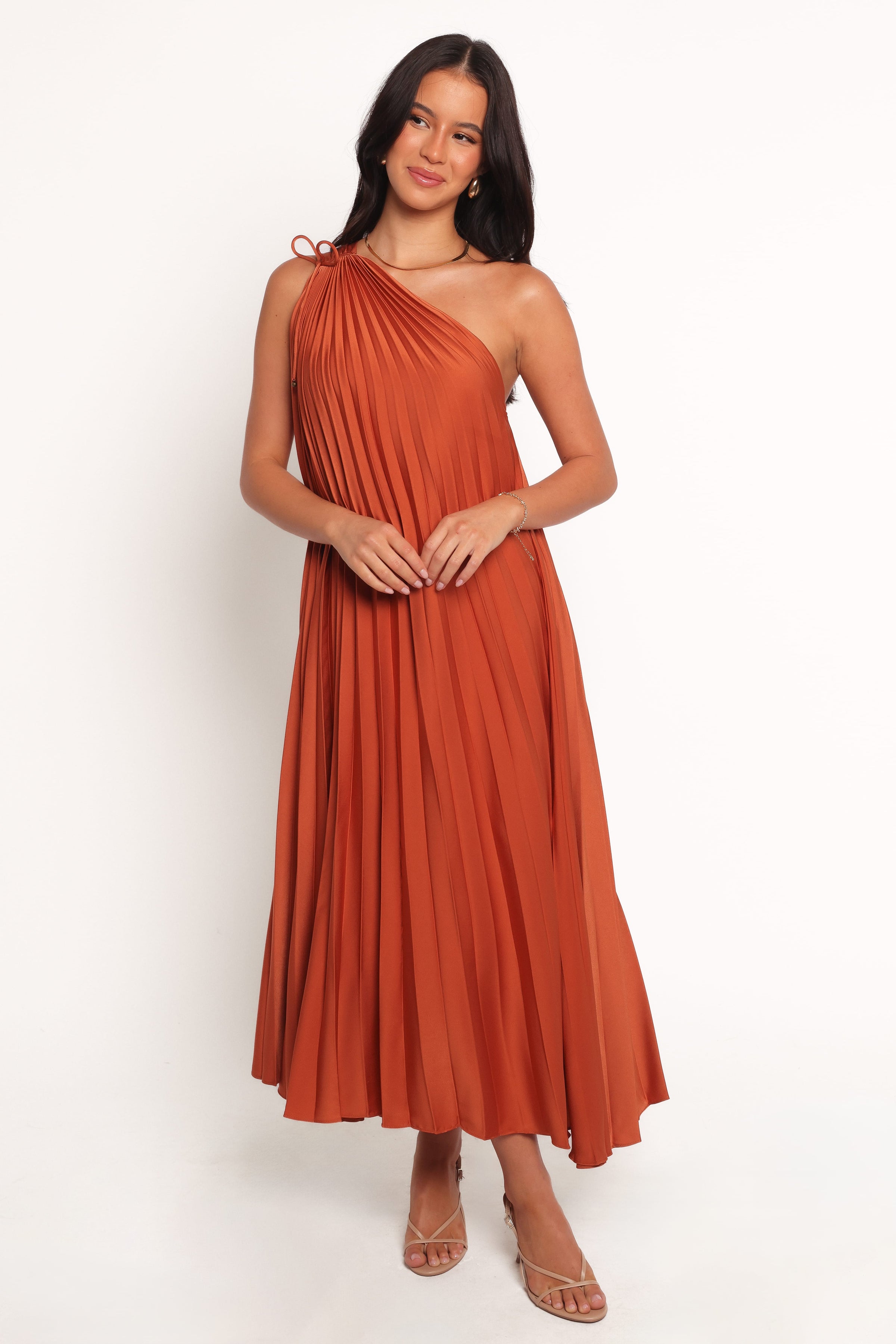 DRESSES Selena One Shoulder Midi Dress - Russet Bronze