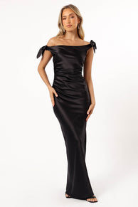 DRESSES @Selma Off Shoulder Maxi Dress - Black