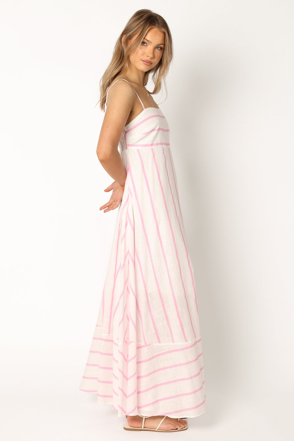 DRESSES @Seville Maxi Dress - Pink Stripe