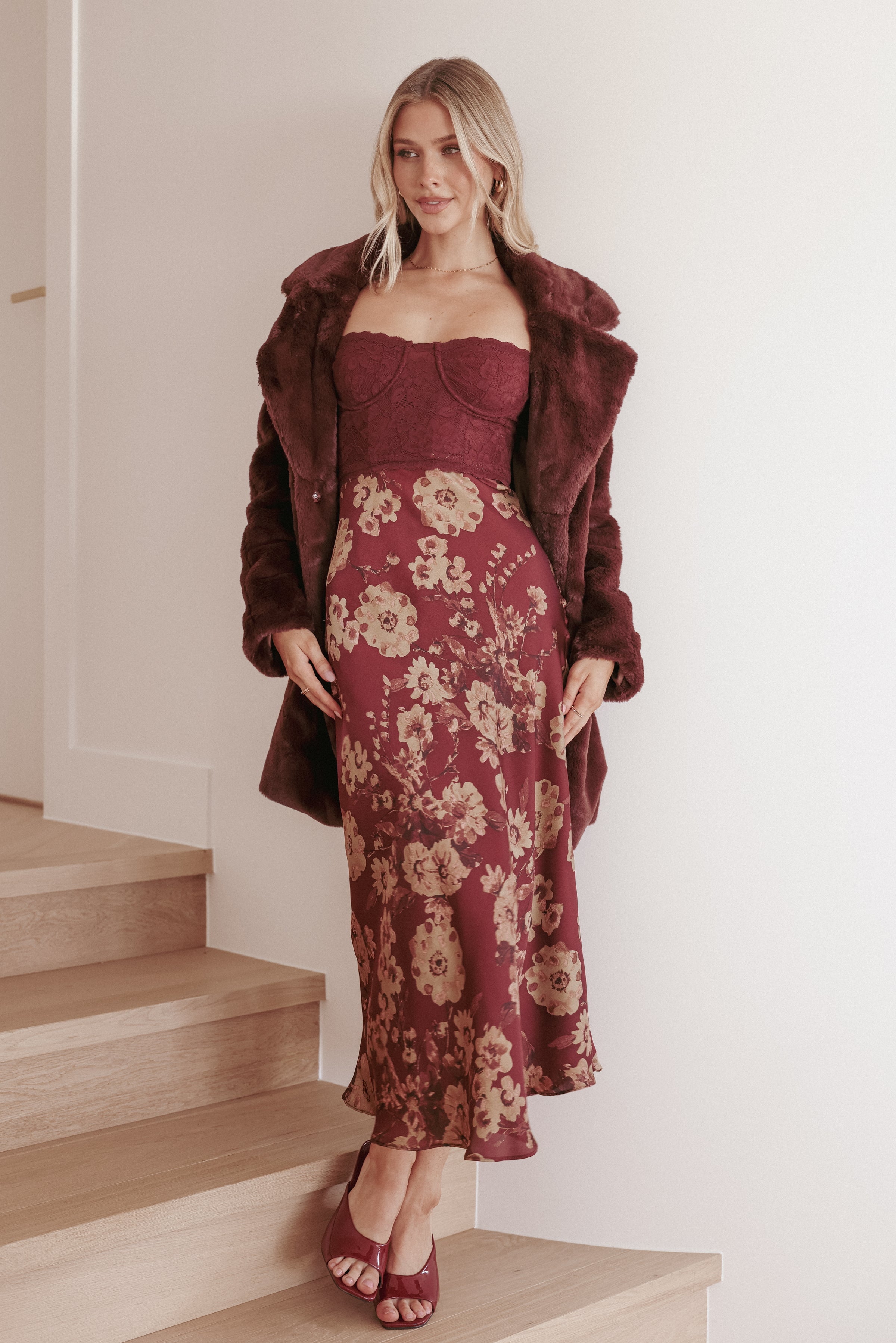 DRESSES Shakira Midi Dress - Bronzed Merlot